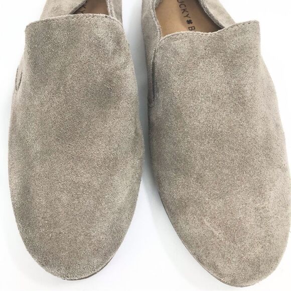 Lucky Charsa II Brand Taupe Soft Suede Leather Slip On Loafer Flats - Picture 9 of 12